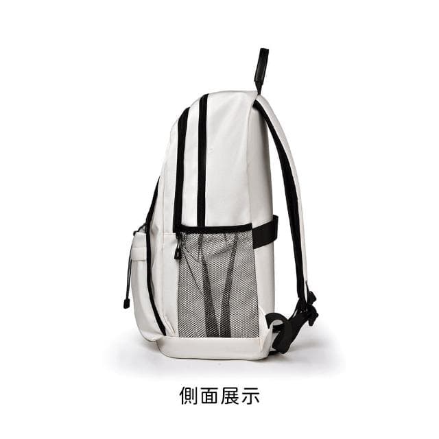 【好背客howback】母親節禮物 時尚百搭休閒雙肩包/大容量收納後背包/學生書包(黑色/白色)