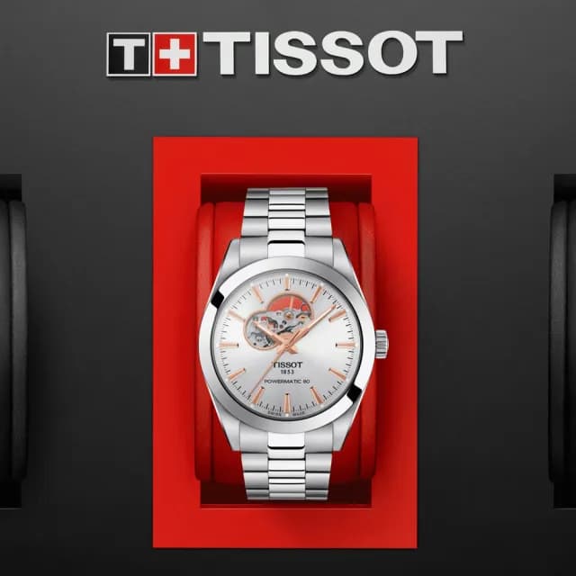 【TISSOT 天梭 官方授權】GENTLEMAN系列 開芯機械腕錶 畢業禮物 送禮 推薦(T1274071103101)