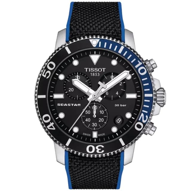 【TISSOT 天梭】SEASTAR 1000 黑 潛水計時腕錶 七夕 情人節 禮物 送禮 推薦(T1204171705103)