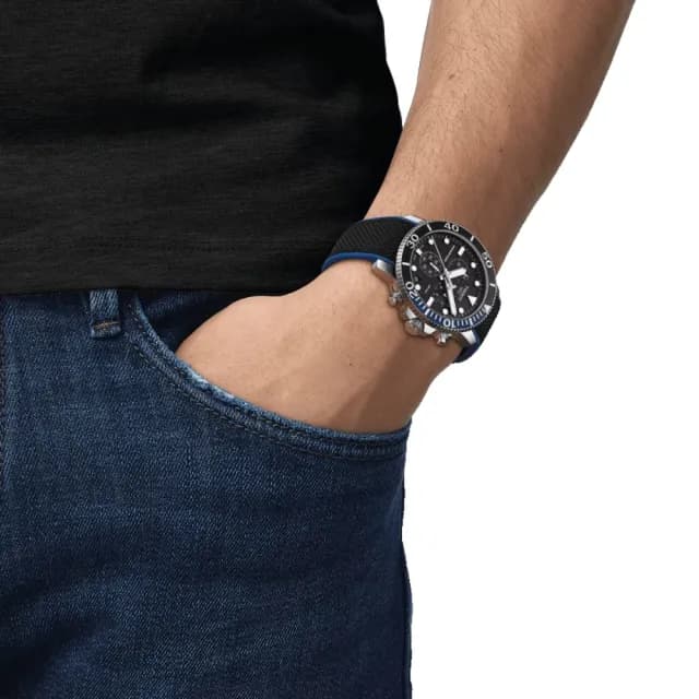 【TISSOT 天梭】SEASTAR 1000 黑 潛水計時腕錶 七夕 情人節 禮物 送禮 推薦(T1204171705103)