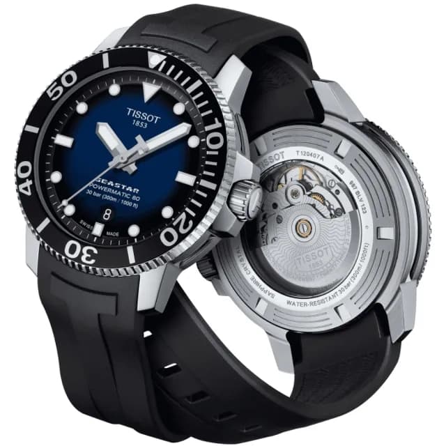 【TISSOT 天梭 官方授權】SEASTAR1000海星系列 潛水機械腕錶 父親節 禮物 送禮 推薦(T1204071704100)