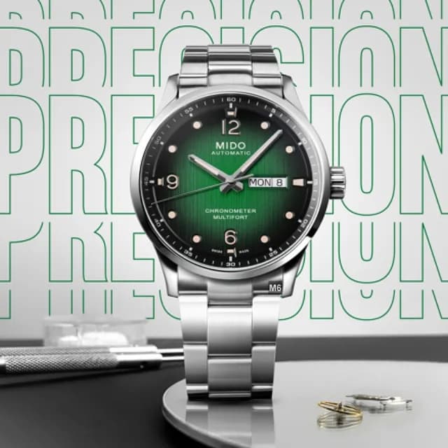 【MIDO 美度】廣告熱賣款 Multifort先鋒M天文台認證腕錶 黑綠漸變面42㎜ M6(M038.431.11.097.00)