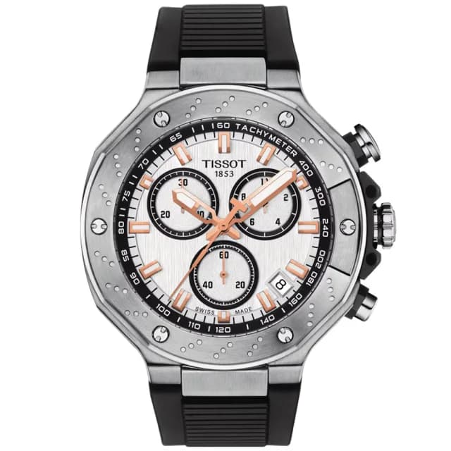 【TISSOT 天梭 官方授權】T-RACE 競速系列 熊貓 計時腕錶 畢業禮物 送禮 推薦(T1414171701100)