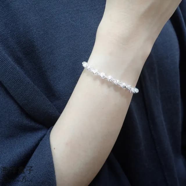 【海洋盒子】母親節禮物 財源滾滾鏤空圓球925純銀手鍊(女用手鍊)