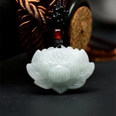 【Penny珮妮】緬甸A貨翡翠糯種蓮花吊墜項鍊毛衣鍊(母親節 生日禮 情人節 交換禮物 送女友 尾牙 新年 結婚)