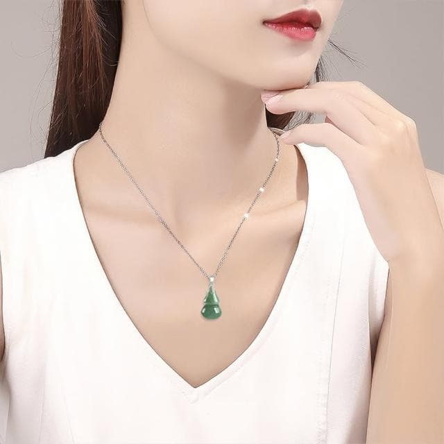 【MoonDy】項鍊 飾品 玉項鍊 翡翠項鍊 避邪項鍊 葫蘆吊墜 開運項鍊 純銀項鍊 玉石項鍊 銀項鍊 招財