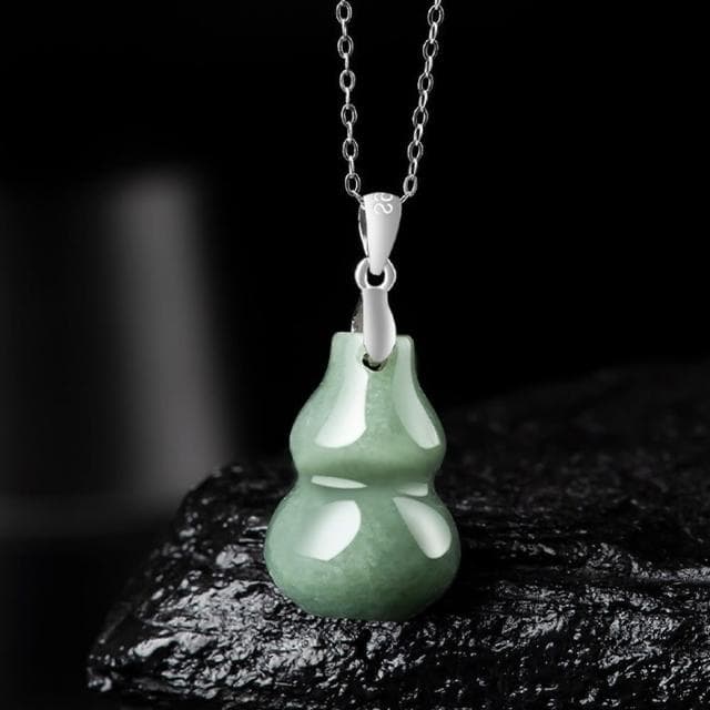 【MoonDy】項鍊 飾品 玉項鍊 翡翠項鍊 避邪項鍊 葫蘆吊墜 開運項鍊 純銀項鍊 玉石項鍊 銀項鍊 招財