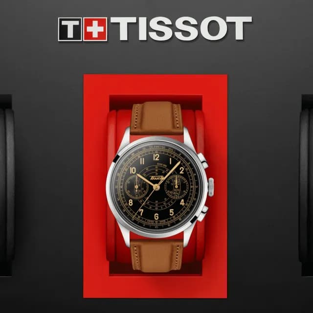 【TISSOT 天梭】TELEMETER 1938 機械計時腕錶 七夕 情人節 禮物 送禮 推薦(T1424621605200)
