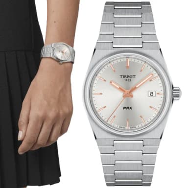【TISSOT 天梭 官方授權】PRX系列 1970年代復刻 時尚腕錶 畢業禮物 送禮 推薦(T1372101103100)