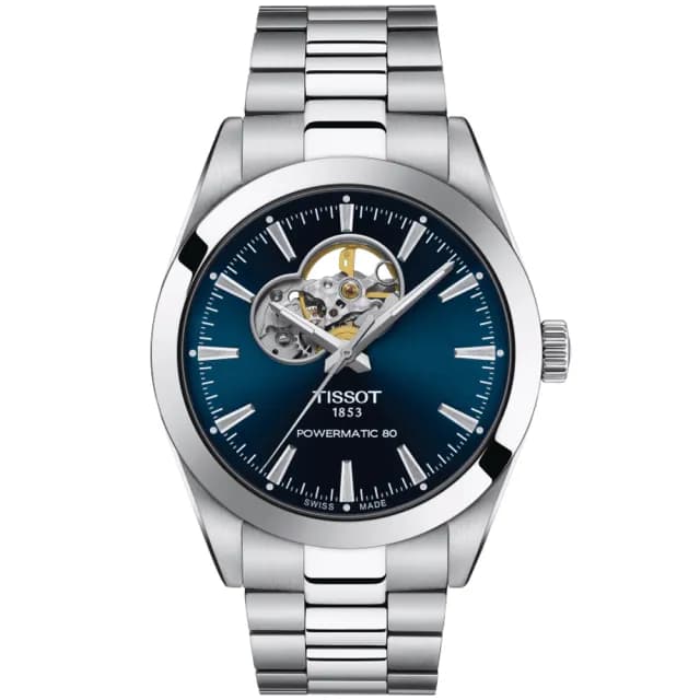 【TISSOT 天梭 官方授權】GENTLEMAN系列 開芯機械腕錶 畢業禮物 送禮 推薦(T1274071104101)