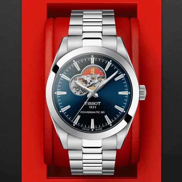 【TISSOT 天梭 官方授權】GENTLEMAN系列 開芯機械腕錶 畢業禮物 送禮 推薦(T1274071104101)
