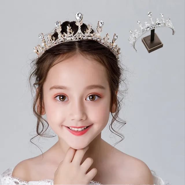 【橘魔法】華麗水鑽皇冠頭飾(生日 表演 金色皇冠 銀色皇冠 髮夾 髮飾 頭飾 花童 禮服 畢業典禮 婚禮 攝影)