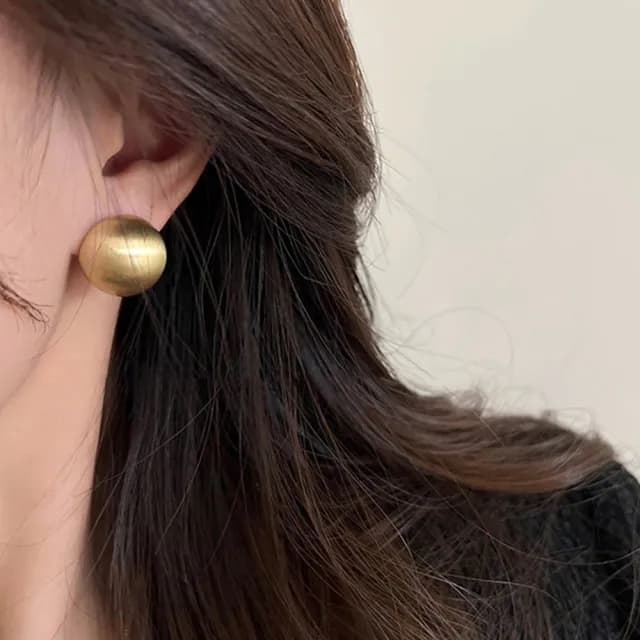 【MoonDy】設計簡約 耳飾 不過敏耳環 低敏耳釘 S925純銀耳釘 氣質耳釘 圓球 耳釘