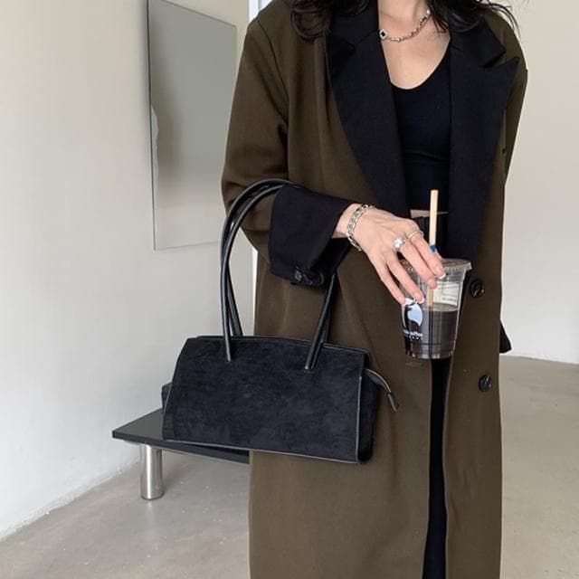 【MoonDy】包包 女士包包  腋下包 法棍包 麂皮包包 絨布包包 輕便 復古包 簡約 單肩包 腋下包休