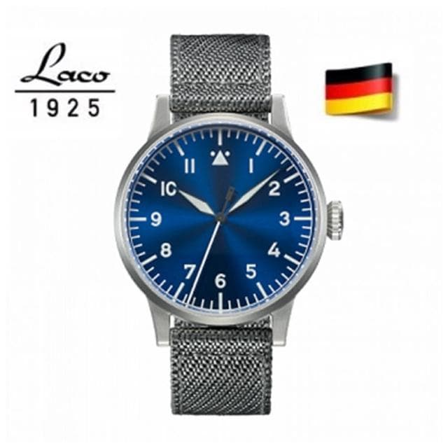 【Laco 朗坤】862081 德國工藝 MUNSTER BLAUE STUNDE 飛行員自動機械手錶 男款(機械錶 42mm)