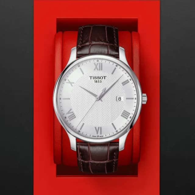 【TISSOT 天梭 官方授權】TRADITION系列 經典簡約大三針腕錶 七夕 情人節 禮物 送禮 推薦(T0636101603800)