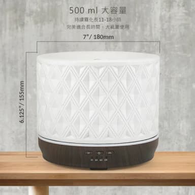 【Earnest Living】菱形陶瓷水氧機 500ml(加濕器/薰香機/香氛機/精油燈/水氧機)