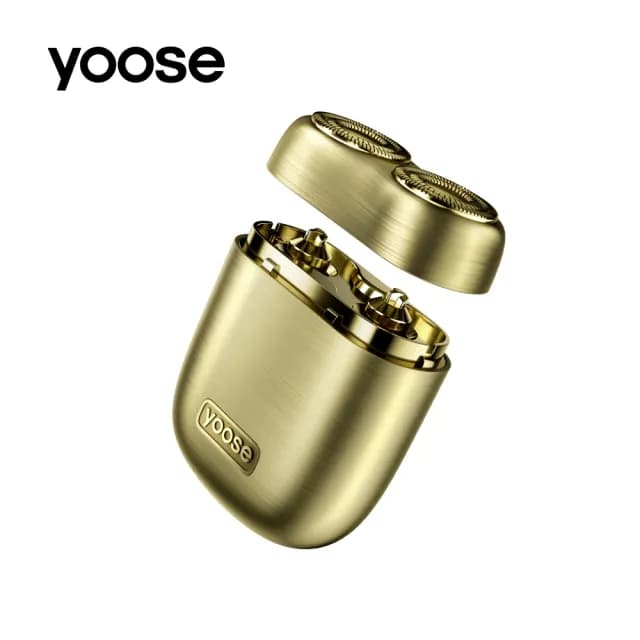 【yoose】MINI 全合金隨身電動刮鬍刀 - 賞金獵人(黃銅拉絲合金機身)