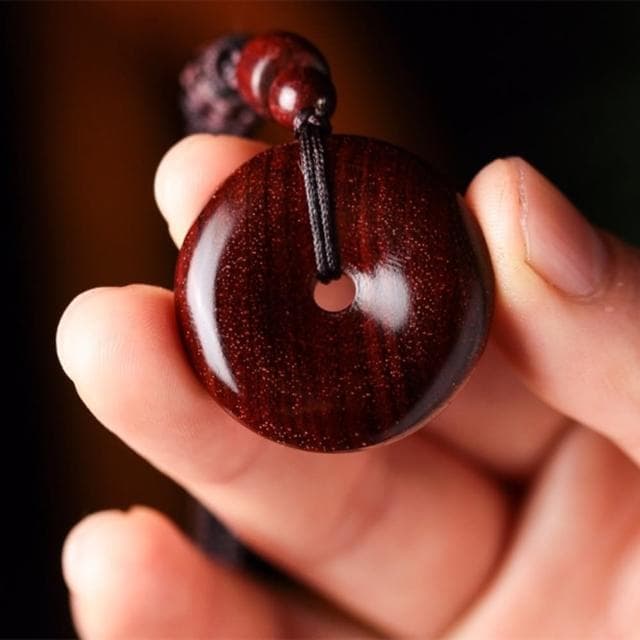 【Penny珮妮】老料紫檀木平安扣吊墜項鍊毛衣鍊(母親節 生日禮物 交換禮物 送女友 尾牙 新年 結婚)