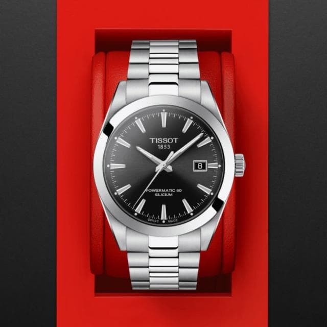 【TISSOT 天梭 官方授權】GENTLEMAN系列 機械腕錶 母親節 禮物 推薦(T1274071105100)