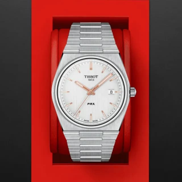 【TISSOT 天梭 官方授權】PRX系列 1970年代復刻 時尚腕錶 畢業禮物 送禮 推薦(T1374101103100)
