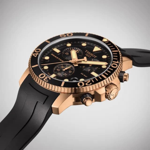 【TISSOT 天梭 官方授權】SEASTAR1000海星系列 潛水計時腕錶 父親節 禮物 送禮 推薦(T1204173705100)