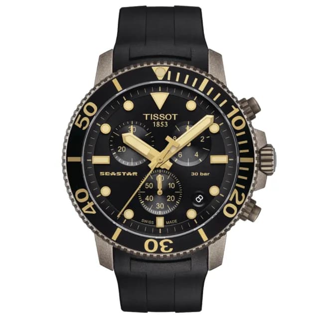 【TISSOT 天梭 官方授權】SEASTAR1000海星系列 潛水計時腕錶 父親節 禮物 送禮 推薦(T1204173705101)