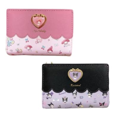 【小禮堂】母親節禮物 Sanrio 三麗鷗 美樂蒂 50周年 皮質拉鍊短夾 50周年(平輸品)