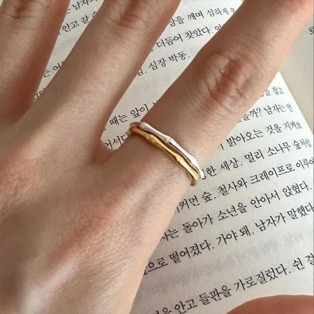 【KT DADA】竹節戒指 女朋友禮物 朋友送禮 女孩生日禮物 女友生日禮物 情侶禮物 925純銀戒指 百搭戒指