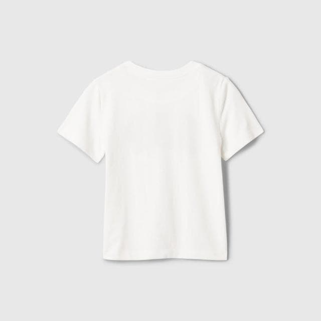 【GAP】男幼童裝 Logo純棉印花圓領短袖T恤-白色(609749)
