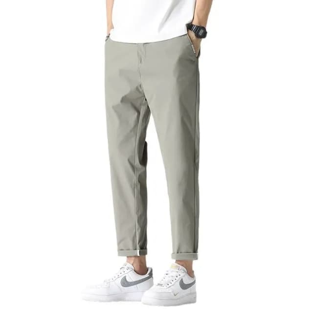 【米蘭精品】現貨+預購 男商務西裝褲修身西裝褲直筒機能免燙(男長褲休閒彈力九分父親節禮物4色74kn60)