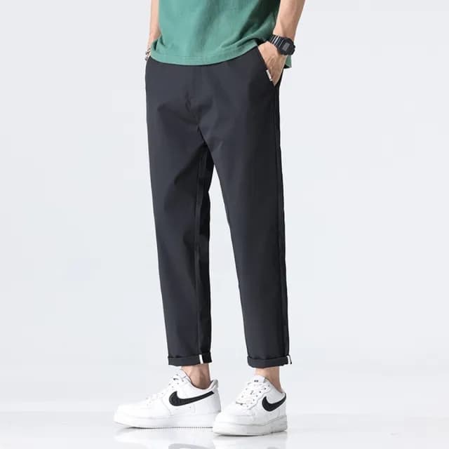 【米蘭精品】現貨+預購 男商務西裝褲修身西裝褲直筒機能免燙(男長褲休閒彈力九分父親節禮物4色74kn60)