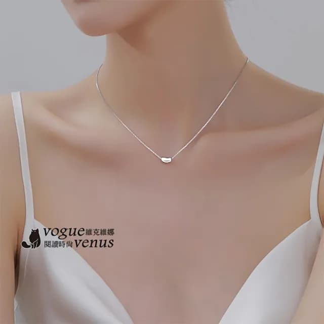 【維克維娜】相思豆方盒鍊925純銀項鍊