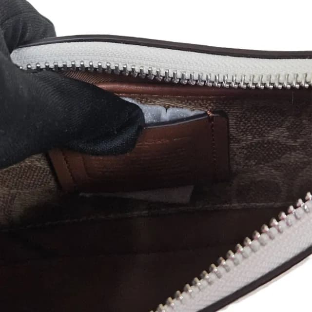 【COACH】專櫃款 經典 SIGNATURE 帆布襯裡雙背帶斜背手袋三款背帶(紫色/白色/贈原廠防塵袋紙袋)