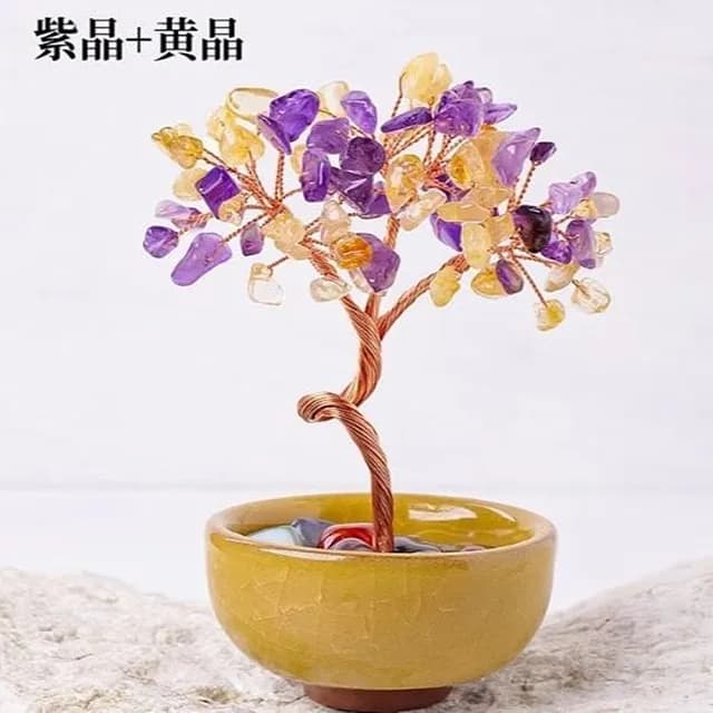 【Penny珮妮】開運招財水晶樹3款可選(喬遷 招財 擺飾 開運 財位 送禮 尾牙 新年)