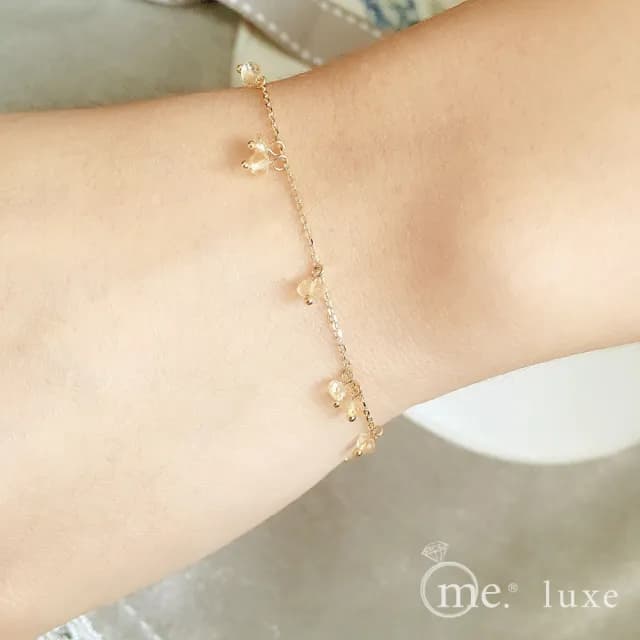 【me.luxe】K10黃K黃水晶手鍊-K金/水晶  絕版品/生日/情人節禮物(日系輕珠寶/送禮首選)
