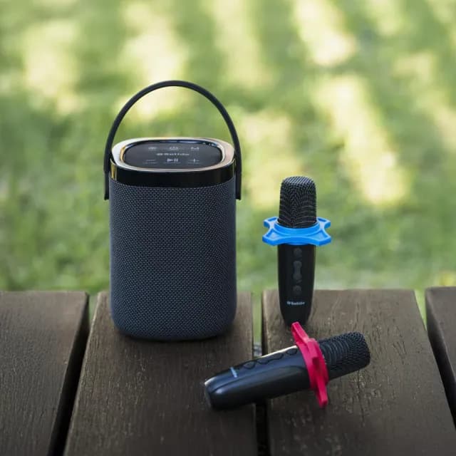 【SOLiDE】SOL-606 時尚K歌藍牙音箱 附雙麥克風(迷你隨身音響 /喇叭)