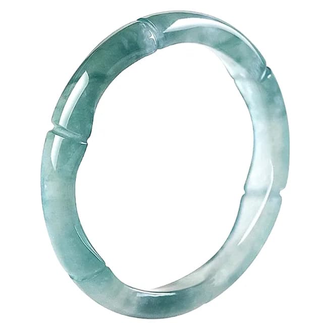 【Penny珮妮】A貨翡翠藍水竹節高升 指環戒指 4尺寸可選(母親節 交換禮物  生日禮 情人節 尾牙 新年 結婚)