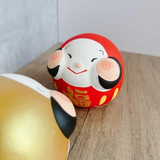 【Ciao Li 僑俐】日本京都福氣達摩存錢筒9cm兩入組(入厝禮 交換禮物 開店禮物 招財 日本小物 擺件)