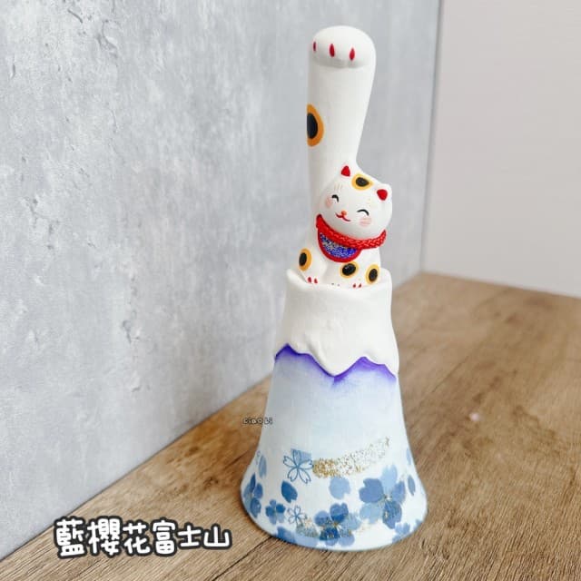【Ciao Li 僑俐】日本京都櫻花富士山招財貓16.5cm兩入組(招財 招福 招財貓 擺件 開業禮 交換禮物 入厝禮)