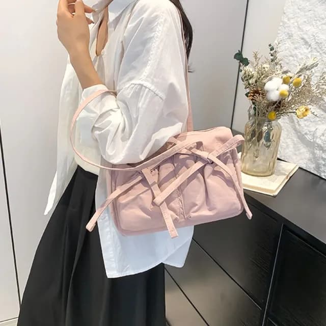 【KT DADA】情人節禮物 大容量肩背包 可愛包包 超能裝包包 女尼龍托特包 蝴蝶結包包 肩背包 輕量單肩包 尼