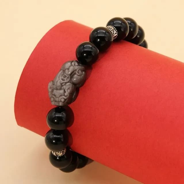 【MoonDy】情人節禮物 手鍊 貔貅手鍊 黑曜石手鍊 飾品 s925純銀 手串 銀飾 招財手鍊 六字箴言手串 復古手鍊