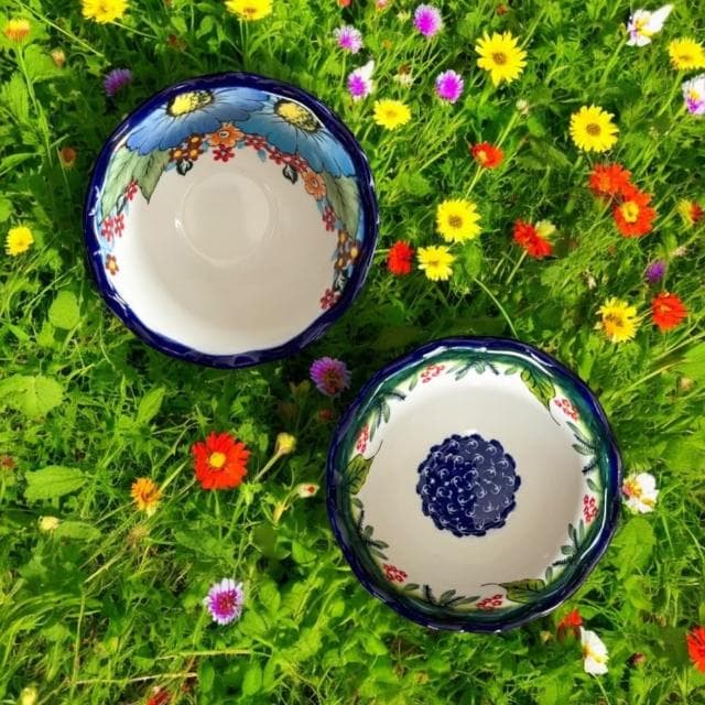 【Royal Duke】波蘭風手繪陶瓷4.5吋碗-四入組(入厝禮 交換禮物 餐具 飯碗 點心碗 花草藝術風 手工)