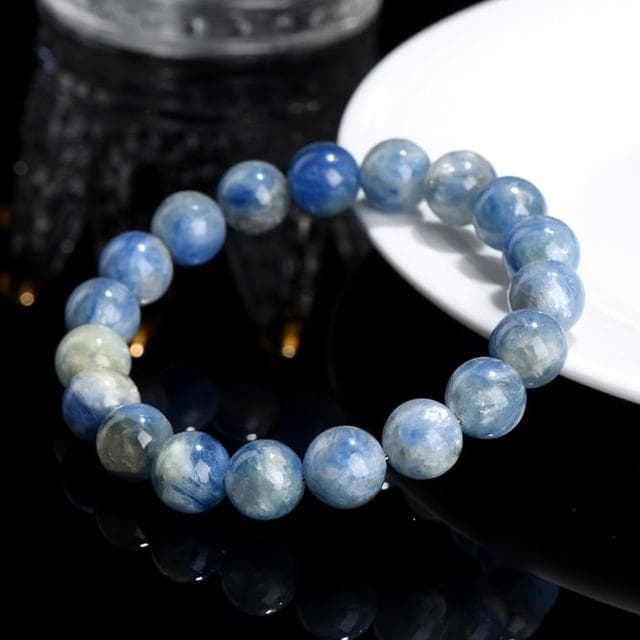 【Paiya 派亞】9mm藍晶石雲母圓珠手鏈 雙色藍晶石散珠手串(送禮好物/交換禮物)