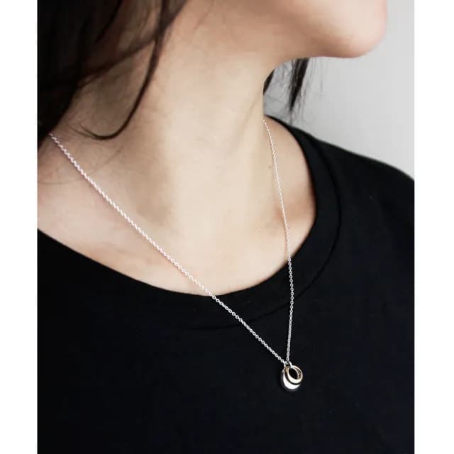 【Georg Jensen 喬治傑生】#501A CURVE 18K金純銀項鍊