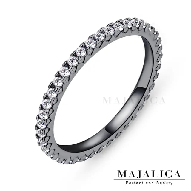 【Majalica】純銀戒指．黑色尾戒．新年禮物．開運(A款白鋯)
