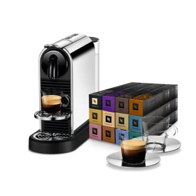 【Nespresso】膠囊咖啡機 CitiZ Platinum(探索禮盒120顆迎新會員組/義式)