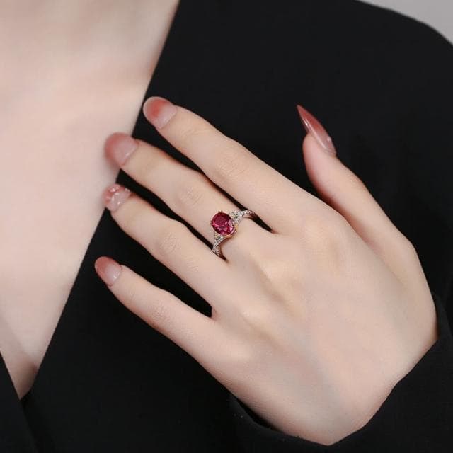 【LEESA】鴿血紅戒指\華麗戒指\戒指\銀戒\指環\歐美戒指\寶石戒指\純銀戒指\婚戒\紅寶石戒指\送女生\禮物