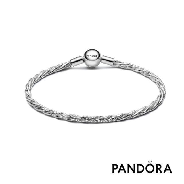 【Pandora 官方直營】Pandora 圓形鏈扣扭紋蛇鏈(925銀)