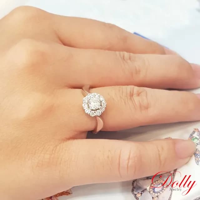 【DOLLY】0.50克拉 天然鑽石 F/VS2 完美車工14K金求婚鑽石戒指(母親節 長輩送禮 交換禮物首選)